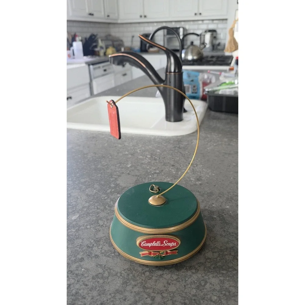 Vintage Campbell Soup Ornament Display Electronic Music Box Stand!